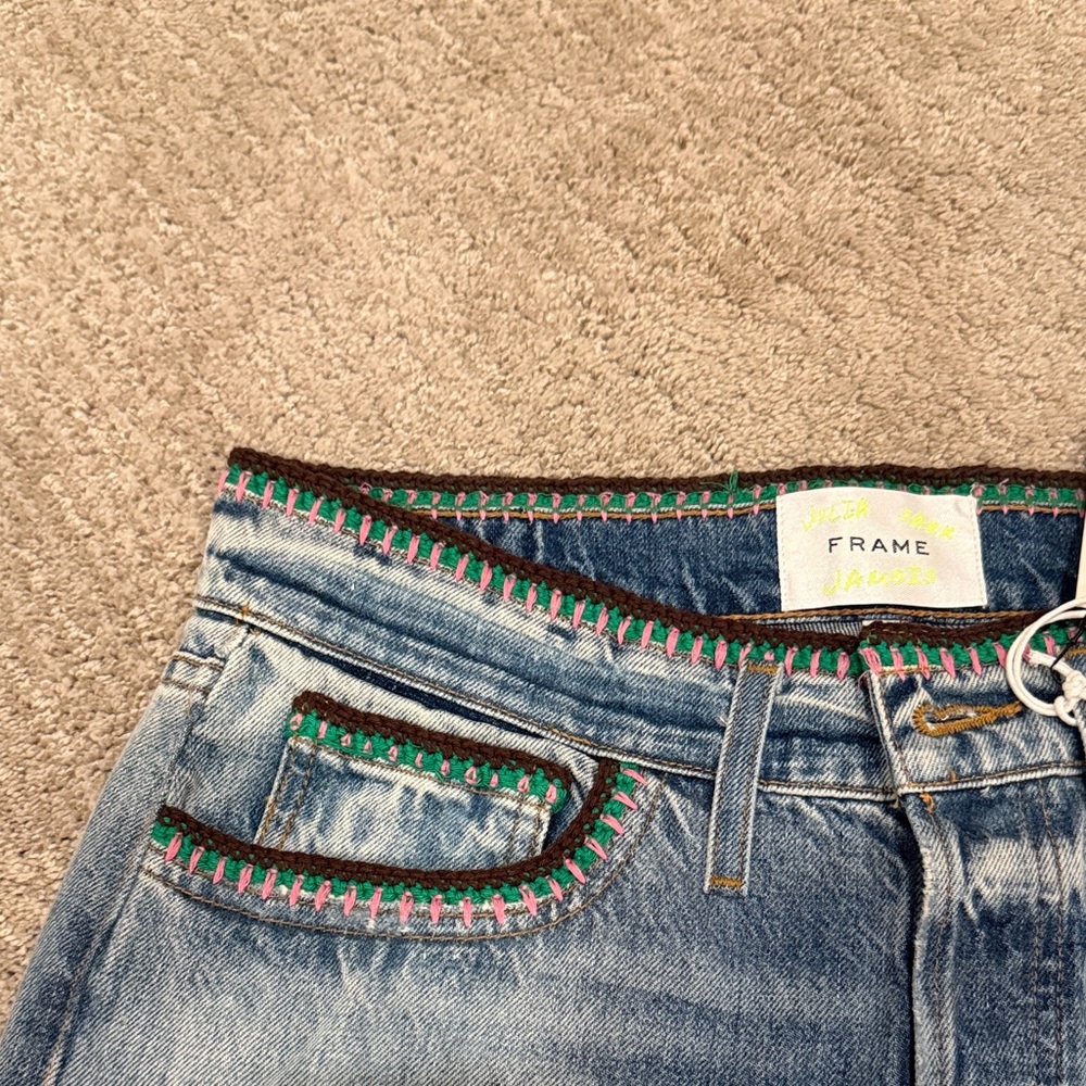 NWT Frame x Julia Sarr-Jamois Distressed Baggy Jeans 🔥 - Picture 5 of 9